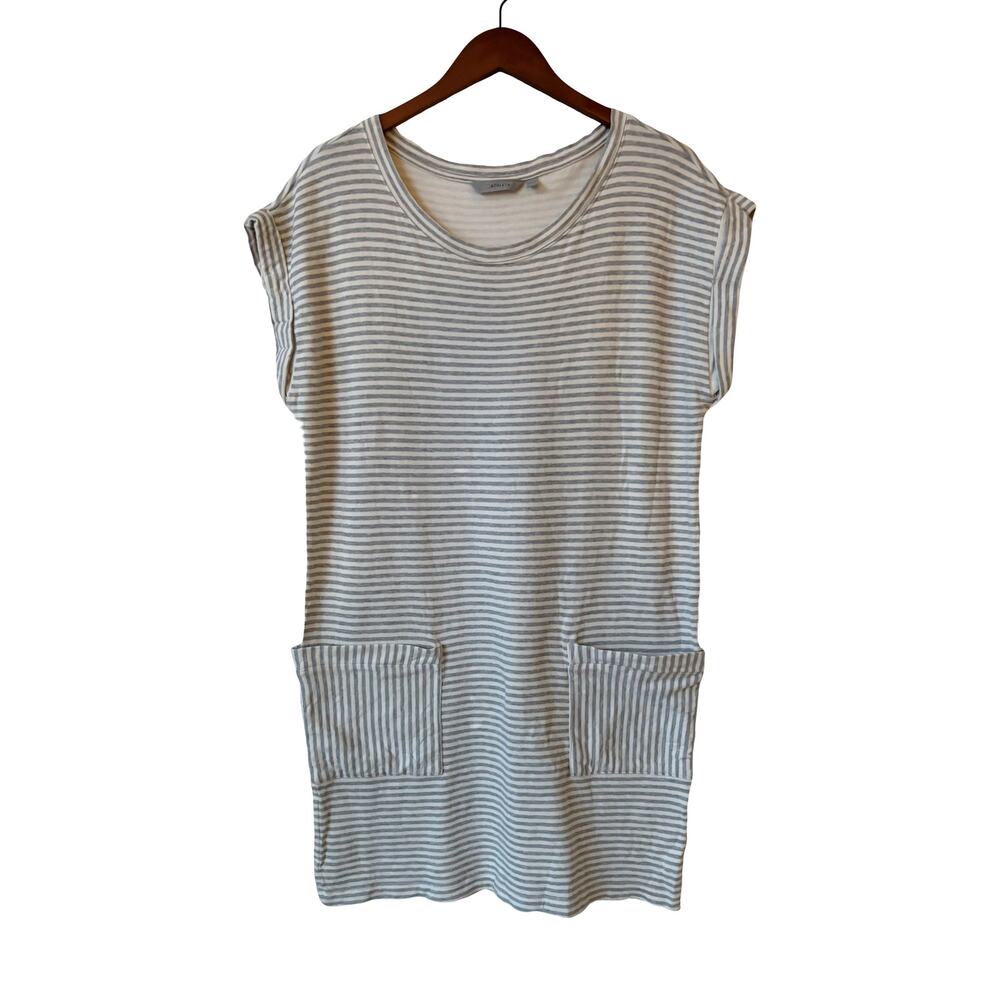Athleta Ease Up Striped Sweatshirt Dress Sz L